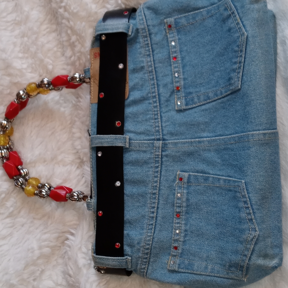 ABJ JEANS Jean Denim Purse with Belt - Picture 2 of 10